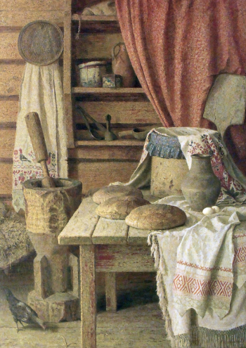 Коняшин Александр Николаевич. Хлеб. Холст, масло. 190х132. 1985. Костромской государственный историко-архитектурный и художественный музей-заповедник.