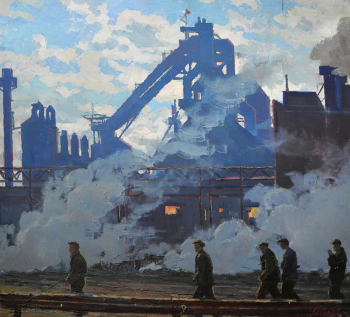 Соколов Евгений Михайлович. Смена. Холст, масло. 100х105. 1970-е. Минусинский региональный краеведческий музей имени Н.М.Мартьянова.