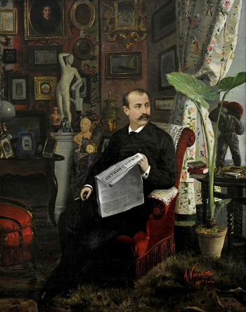 Аристидис Варухас. Мужчина читающий газету. Холст, масло. 1882. Национальная художественная галерея (Афины).