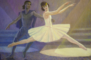 Корецкий Виктор Борисович. Балет. Холст, масло. 80х120. 20 век. Музейно-выставочное объединение `Манеж` (Москва).