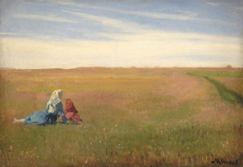 Микаэль Анкер. Летний пейзаж с двумя девочками. Холст, масло. 43х62,5. 1887. Художественный музей Рибе.
