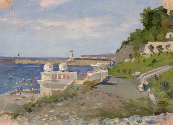 Андрушкевич Владимир Ильич. Ялта. Бумага на картоне, масло. 19,2х26,3. 1951. Картинная галерея (Красноармейск).