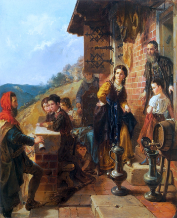 Владислав Лущкевич. Казимир Великий у Эстерки. Холст, масло. 94,5х79,5. 1870. Львовская галерея искусств.