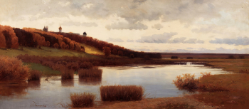 Каменев Лев Львович. Саввино-Сторожевский монастырь. Звенигород. Холст, масло. 62х137. Томский областной художественный музей.