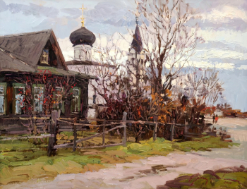 Литвинов Владимир Александрович. У монастыря. Холст, масло. 80х100. 2015. Мурманский областной художественный музей.