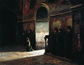 Ярошенко Николай Александрович. В монастыре. Холст, масло. 1870-е. Кисловодский мемориальный музей-усадьба художника Н.А.Ярошенко.