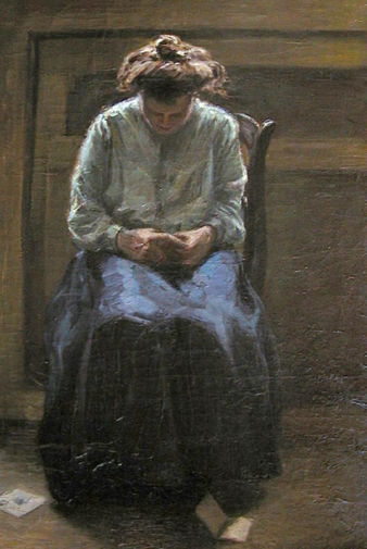 Касаткин Николай Алексеевич. Печальный ответ. Холст, масло. 77,5х51,5. 1906. Чувашский государственный художественный музей.