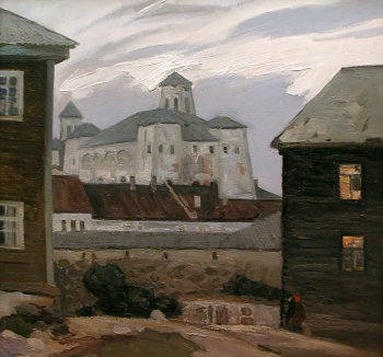 Мошкин Юрий Владимирович. Соловки. Белая ночь. Холст, масло. 68х72. 1977. Соловецкий государственный историко-архитектурный и природный музей-заповедник.