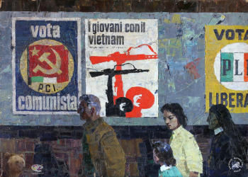Мальцев Пётр Тарасович. Итальянская улица. Картон, масло. 44х61. 1968. Частное собрание.