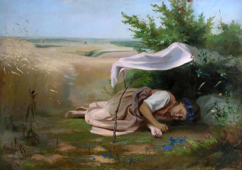 Амосов Илья Иванович. Спящая девочка. Холст, масло. 74х100. 1869. Удмуртский республиканский музей изобразительных искусств.