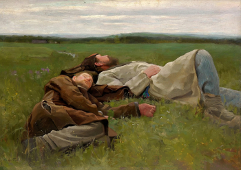 Попов Лукиан Васильевич. Крепкий сон. Холст, масло. 94,5х129,6. 1911-1912. Оренбургский областной музей изобразительных искусств.