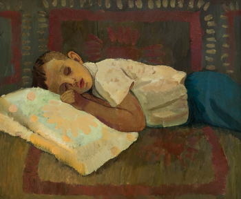 Соколенко Алексей Егорович. Спящий ребёнок. Картон, масло. 66х80. 1976. Ставропольский краевой музей изобразительных искусств.