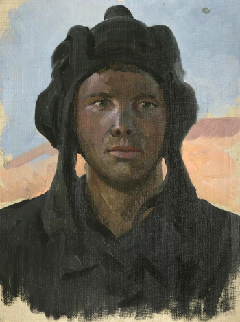 Домащенко Марк Николаевич. Танкист. Холст, масло. 37х27. 1960-е. Центральный музей Великой Отечественной войны 1941-1945 гг.