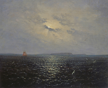Карл Густав Карус. Лунная ночь у острова Рюген. Холст, масло. 38х47,5. 1819. Галерея новых мастеров (Дрезден).