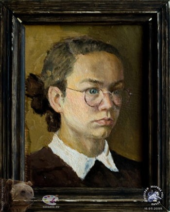 Савельева Любовь Ивановна. Автопортрет. Фанера, масло. 1950-е. Авторское собрание.