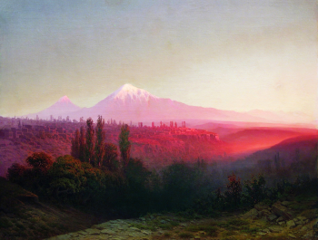 Занковский Илья Николаевич. Горный пейзаж. Холст, масло. 83х109. 1900-е. Частная коллекция.