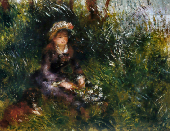 Пьер Огюст Ренуар. Мадам Ренуар. Холст, масло. 32х41. 1880. Частная коллекция.