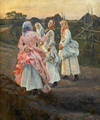 Перов Владимир Васильевич. Возвращение с прогулки или На заре. Холст, масло. 105х88. 1892. Самарский областной художественный музей.