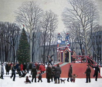Давыдов Борис Иванович. Новый год. ДВП, масло. 71х80. 1970-е. Художественно-мемориальный музей К.С.Петрова-Водкина.