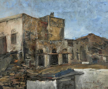 Эммануил Ламбакис. Деревня Скалавчари. Холст, масло. 37,5х46,5. До 1910. Национальная художественная галерея (Афины).