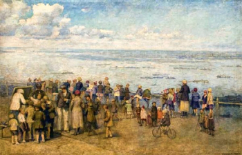 Куликов Николай Иванович. Гуляния на набережной. Холст, масло. 89х136. 1936. Частное собрание.