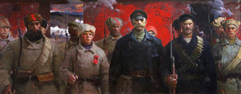 Бортнов Пётр Степанович. Красные орлы. Холст, масло. 99х247. 1963. Нижнетагильский музей изобразительных искусств.