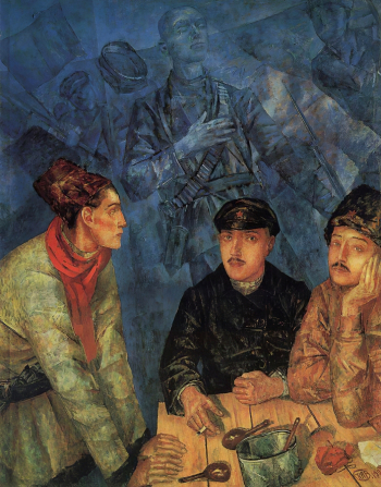 Петров-Водкин Кузьма Сергеевич. После боя. Холст, масло. 156х122. 1923. Центральный музей Вооружённых Сил.
