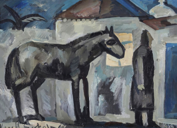 Соколов Кирилл Константинович. Ночь. Серия `Крит`. Картон, масло. 46х64,5. 1989. Пермская государственная художественная галерея.
