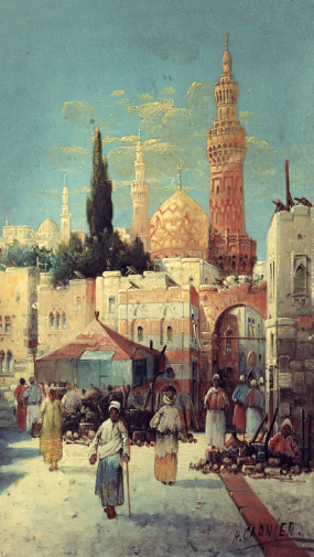 Ипполит-Луиз Гарнье. Восточный пейзаж. Доска, масло. 13,7х18,2. 1800-е. Дальневосточный художественный музей.