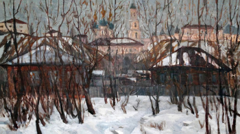 Сова Алексей Фёдорович. Оттепель (Тобольский мотив). Холст, масло. 50х70. 1980. Тобольский историко-архитектурный музей-заповедник.