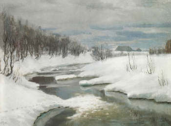Степанов Алексей Степанович. Оттепель. Холст, масло. 58,3х79. 1904. Химкинская картинная галерея имени С.Н.Горшина.