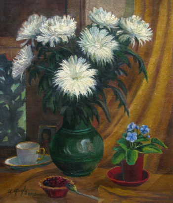 Фирер Илья Аронович. Астры. Холст, масло. 75х65. 2005. Музей современного искусства ЕАО.