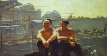 Сытов Александр Капитонович. Между вахтами. Холст, масло. 110х210. 1986. Студия военных художников имени М.Б.Грекова.