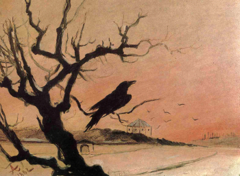 Миколаш Алеш. Карлштейнский ворон. Холст, масло. 1882. Национальная галерея в Праге.
