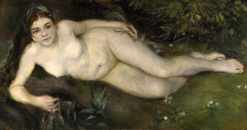 Пьер Огюст Ренуар. Нимфа у ручья. Холст, масло. 66х122. 1869-1870. Лондонская национальная галерея.
