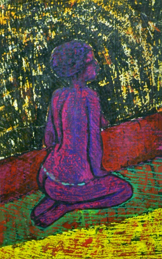 Хотемова Нонна Георгиевна. Африканка. Бумага, гуашь, темпера. 70х42. 1965. Национальная галерея Республики Коми.
