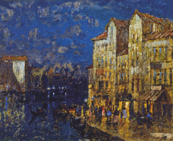 Горбатов Константин Иванович. Венецианская ночь. Холст на картоне, масло. 40х50. 1930-е. Музейно-выставочный комплекс Новый Иерусалим.