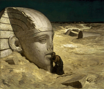 Элиху Веддер. Задающий вопрос Сфинксу. Холст, масло. 92х107. 1863. Музей изящных искусств (Бостон).