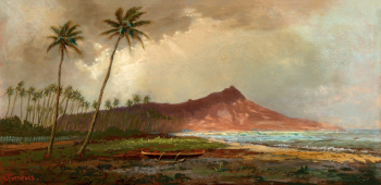 Чарльз Ферно. Пляж Вайкики. Доска, масло. 25,4х45,7. 1898. Частная коллекция.