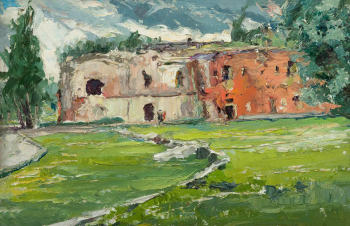 Жарков Борис Степанович. Брестская крепость. Картон, масло. 34х48. 1972. Самарский областной художественный музей.