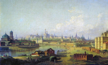 Воробьёв Максим Никифорович. Вид Московского Кремля (со стороны Устьинского моста). Холст, масло. 42х67. 1818. Государственная Третьяковская галерея.
