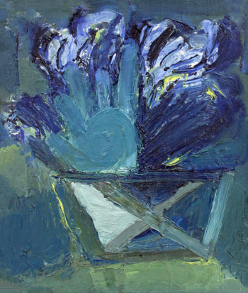 Костаринов Валерий Анатольевич. Глоксиния. ДВП, масло. 40х33. 1988. Музейно-выставочный комплекс `Музей Норильска`.