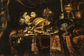 Франческо Мальтезе (Фьеравино, Нолетти). Натюрморт с дыней. Холст, масло. 89х132. 1600-е. Государственный Эрмитаж.