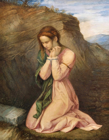 Чарльз Олстон Коллинз. Потерянная любовь. Бумага на холсте, акварель. 36,8х28,6. Частная коллекция.