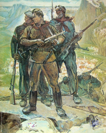 Интезаров Аркадий Иванович. Фёдор Полетаев. Холст, масло. 200х170. 1974. Центральный музей Вооруженных Сил Российской Федерации.