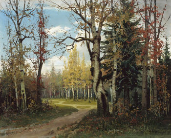 Писемский Алексей Александрович. Дорога в лесу. Холст, масло. 58х71. До 1894 года. Ульяновский областной художественный музей.