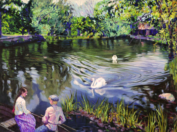 Богданов-Бельский Николай Петрович. В лодке. Холст, масло. 1930-е. Частная коллекция.