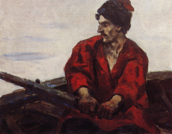 Суриков Василий Иванович. Гребец в лодке. Холст, масло. 1912. Самарский областной художественный музей.