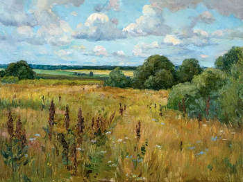 Желваков Юрий Андреевич. В лугах. Холст, масло. 60х80. 1983. Республиканский музей изобразительных искусств (Марий Эл).