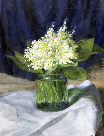 Фадеев Алексей Васильевич. Ландыши. Холст, масло. 42х33. Конец 19 или начало 20 века. Калужский музей изобразительных искусств.